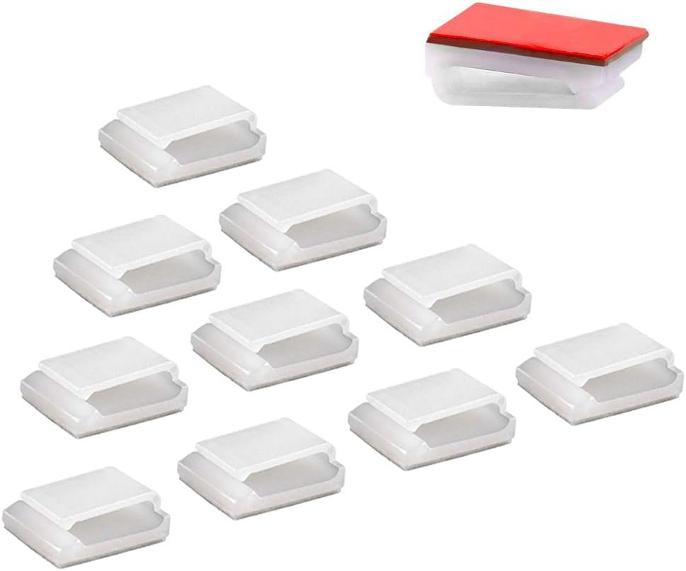 Weforu Strip Light Mounting Bracket Clips, 100 Pieces Self-Adhesive LED Strips Holder Clamps,Wire Bundle Holder for 10Mm(3/8") Wide Fix LED Strip Light image number 2