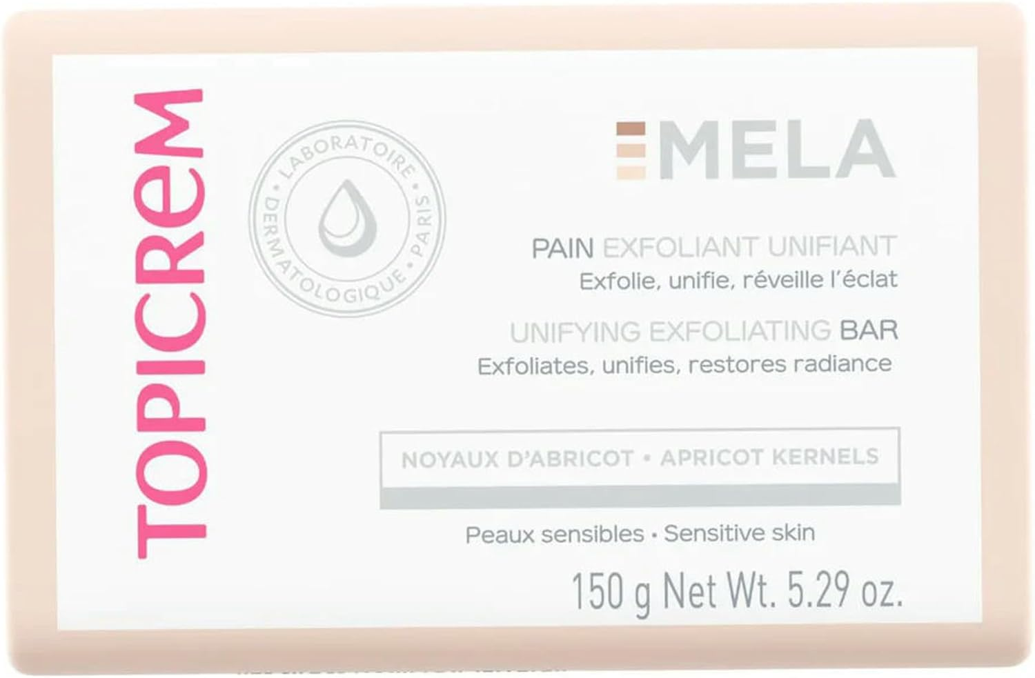 Topicrem - Mela Exfoliating Bread - Unifies the Complexion, Exfoliate, Awakens Shine - Olive Oil, Coprah and Apricot Kernel Oil - Face and Body Care for Sensitive Skin - 150G