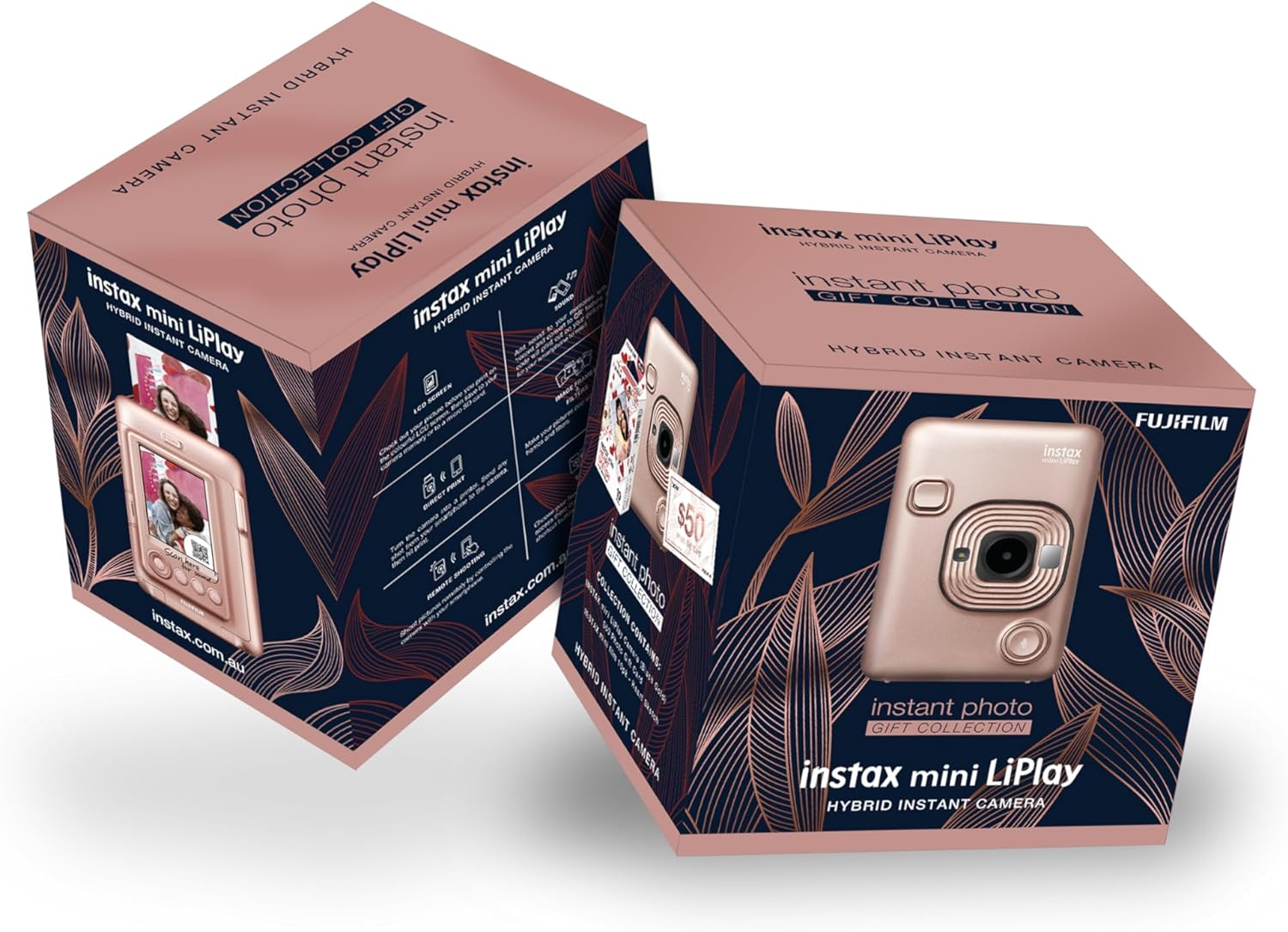 Instax Fujifilm Mini Liplay Hybrid Instant Camera and Printer (Blush Gold)
