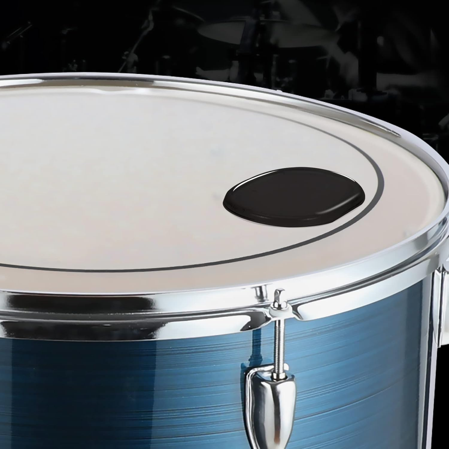 LUTER 10Pcs Drum Dampener Gel Pads, Soft Silicone Oval and Long Strip Drum Silencers Pads Set Moon Gels Damper Drum Dampening Pads Tone Control for Drums Head Cymbal (Black) image number 2