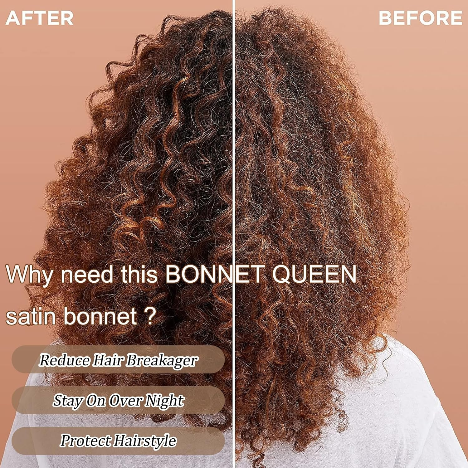 Silk Bonnet for Sleeping, 42Cm Large Size with Cross Design, Includes Pink Hair Tie, Ideal for Gym, Travel and Daily Use image number 5