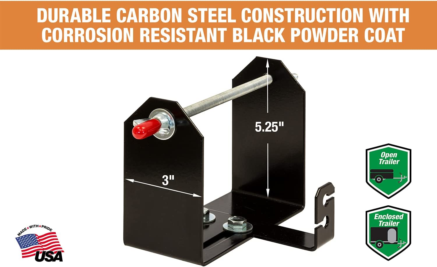 Buyers Products LT40 Weed Wacker Commercial Trimmer Line Holder W/Mounting Hardware & Low Profile Steel Bracket Supports 3 Pound Spools, Made in the USA, Landscape Trailer Organization Accessories image number 1