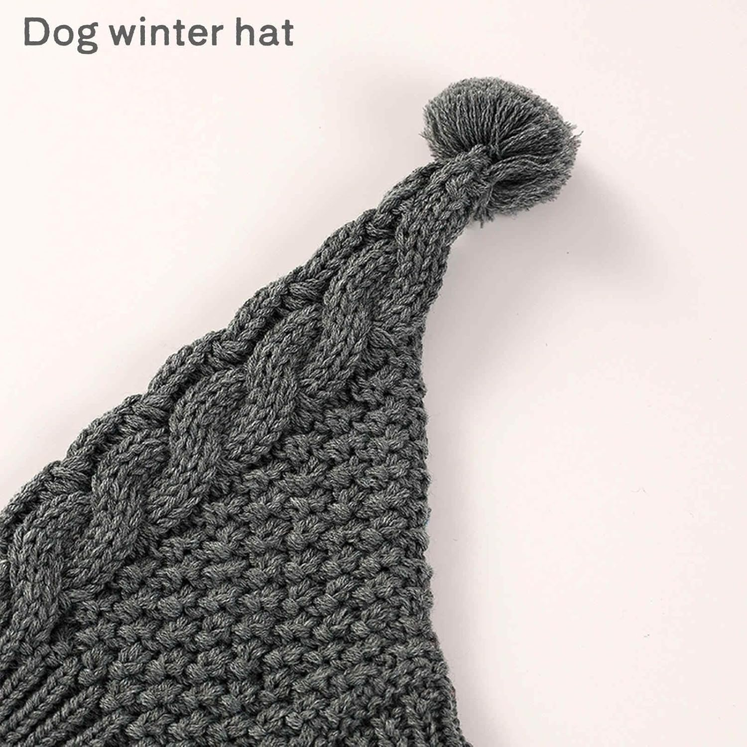 Christmas Dog Hat Cute Dog Cap with Pompon Crocheted Knitted Snood Greyhound Hat Red Warm Dog Winter Hat Knit Snood Headwear Party Dog Costume for Puppy Small Medium Large Dogs image number 5