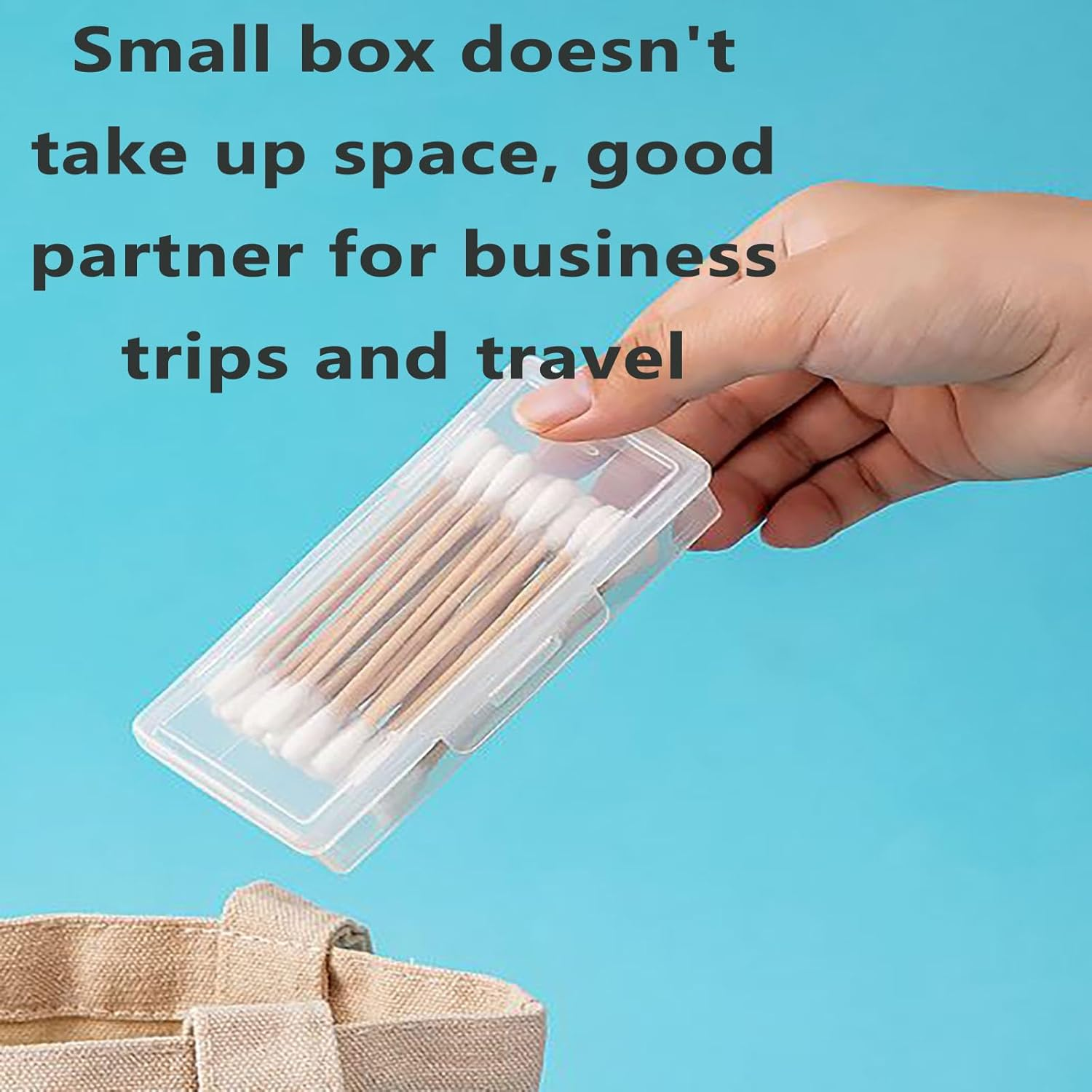 SYGELER 2-In-1 Transparent Travel Cotton Swab Dental Floss Box - Dust-Proof Multifunctional Storage Box (Cotton Swab/Headband/Dental Floss Swab) Portable Toileting Tool image number 1