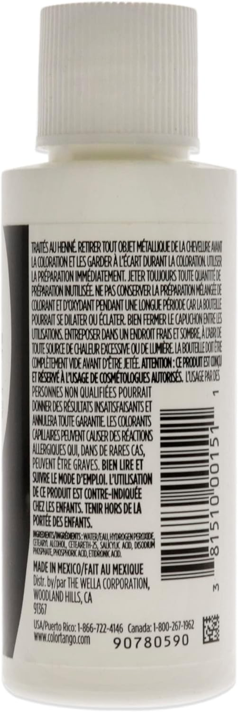 Wella Color Tango 30 Volume Creme Developer for Unisex 2 Oz Cream image number 1