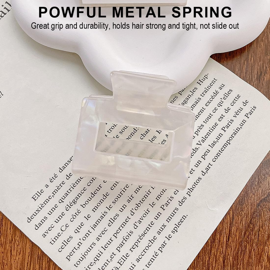 Aililong Hair Claire & Claide Hair Claw Clamp Set, Acetic Acid French Design with Strong Holding Power, Pack of 2 for Women & Girls - Claire & Claide Hair Claw, Colourful Colours, Invisible Like image number 3