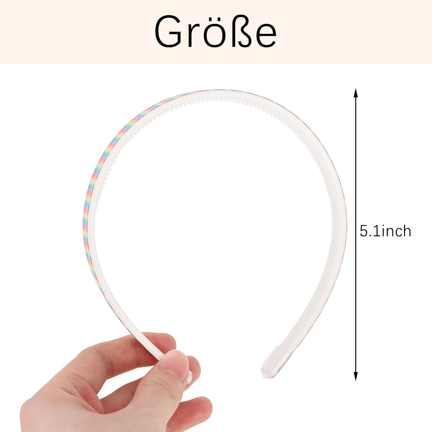 Exipsat Glitter Hair Band Glitter Headband Plastic Headbands 6 Pieces Sparkling Cute Non-Slip Hair Bands Rainbow Hair Bands Colorful Hair Accessories image number 1