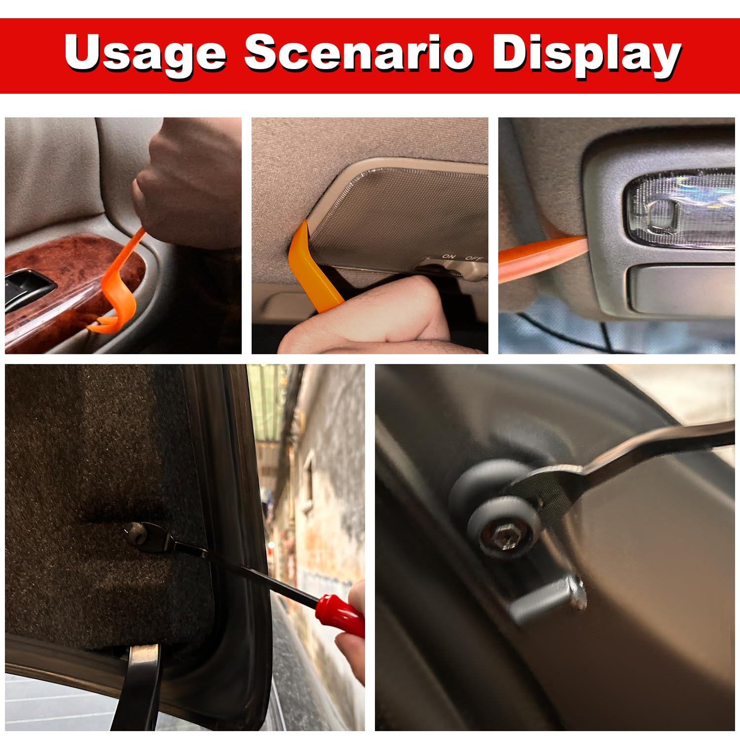 100PCS Universal Car Retainer Clips, Push-Type Auto Bumper Retainer Fasteners with 5 Removal Tools, Plastic Car Clips Set for Car Door,Bumper,Fender image number 3