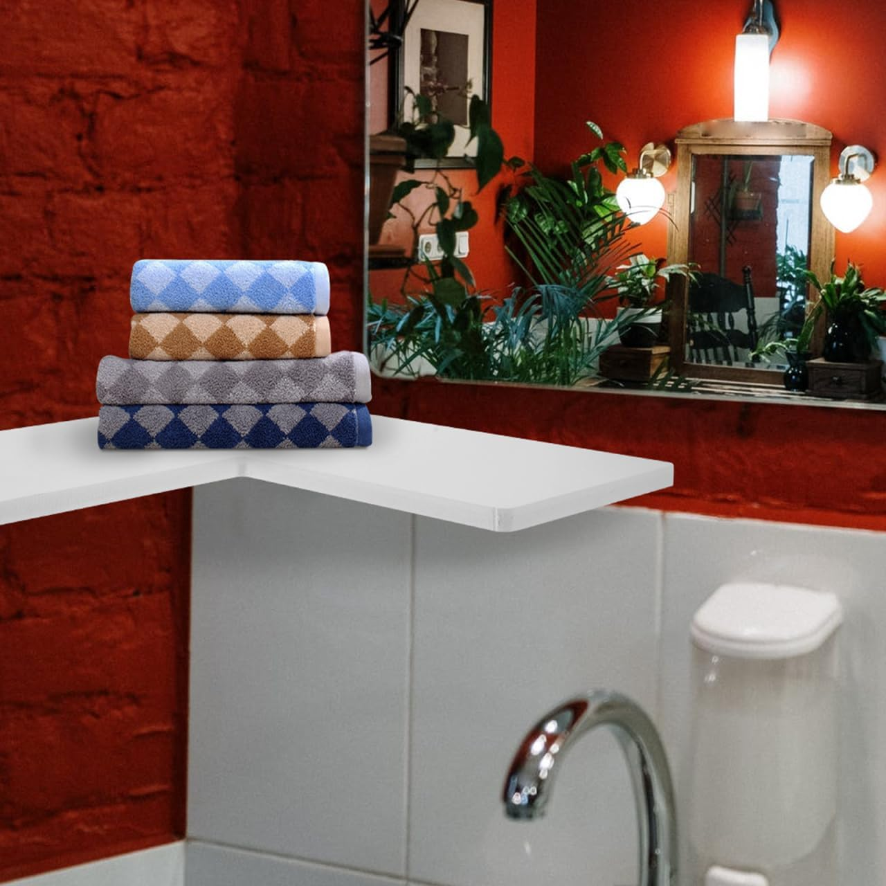 Ciieeo Floating Corner Shelf No Drilling Wall Mount Storage Rack for Bathroom Kitchen Bedroom - Space Saving Corner Wall Organizer for Home image number 5