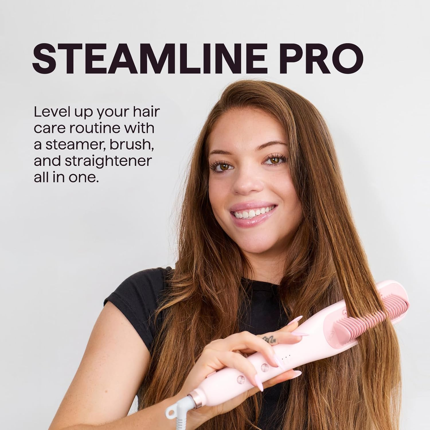 Wavytalk Pro Steam Hair Straightener Brush, Steamline Pro 3 in 1 Straightening Brush, Steam Reduces Damage, Nourishes Hair, and Expedites Straightening image number 2