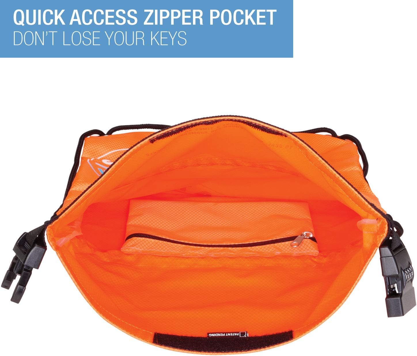 Waterseals Unisex Anti-Theft Locking Cinch Drawstring Backpack, Waterproof Ripstop Nylon (Protect Wallet Iphone + Valuables) - Gray image number 4