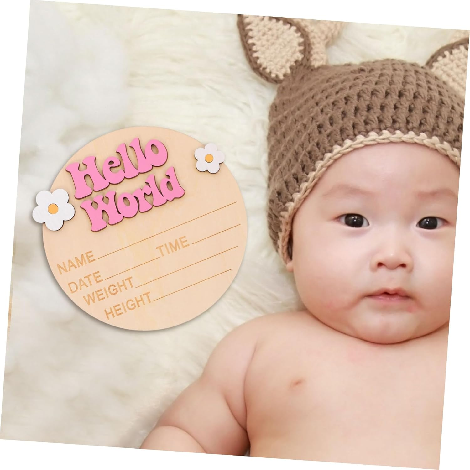 Growth Commemorative Card Name Sign Birth Announcement Sign for Newborn Party Nursery Decoration image number 4