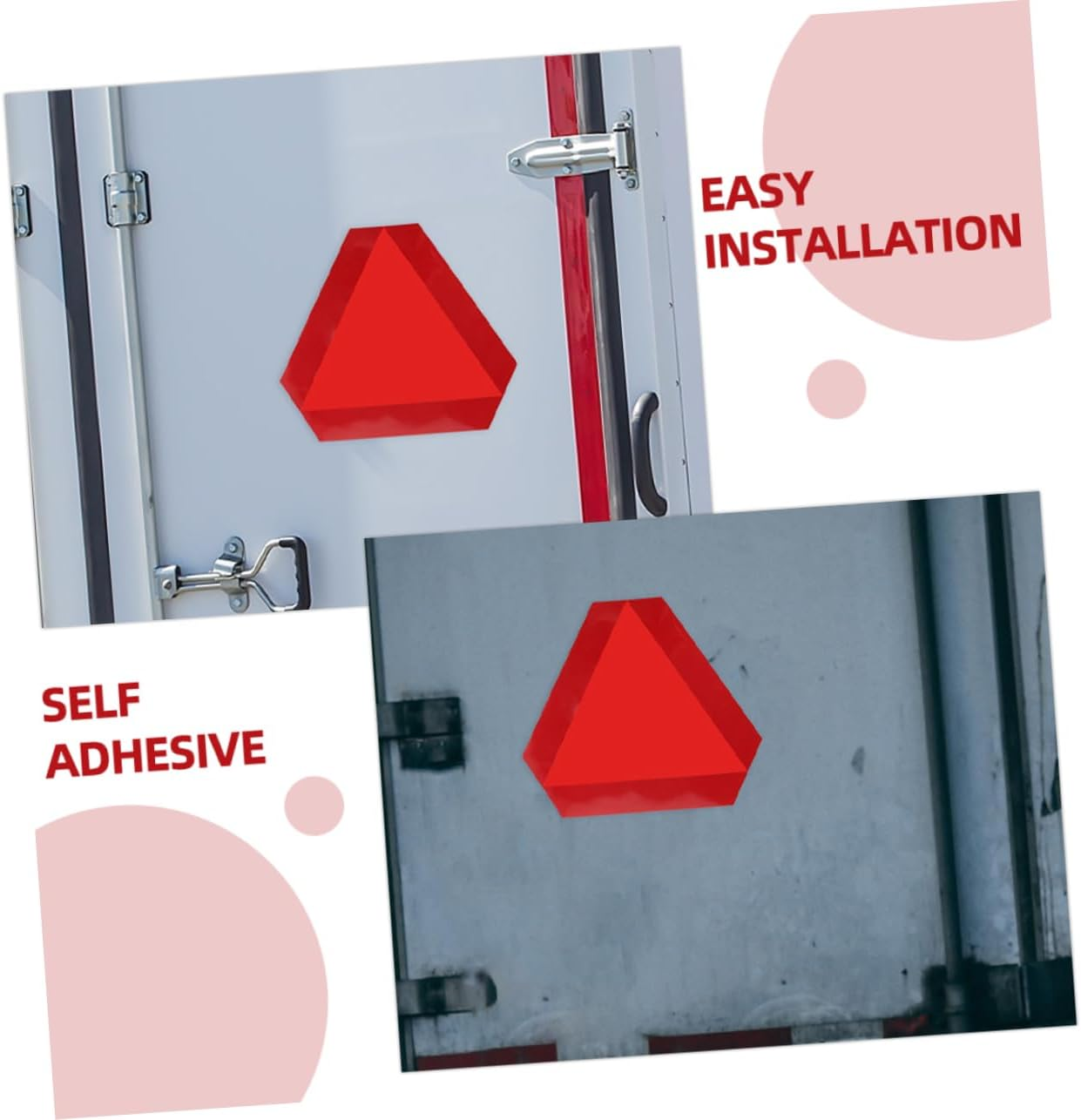 2Pcs Slow Moving Sign Reflectors Car Triangle Aluminum Safety Sign Reflective Road image number 4