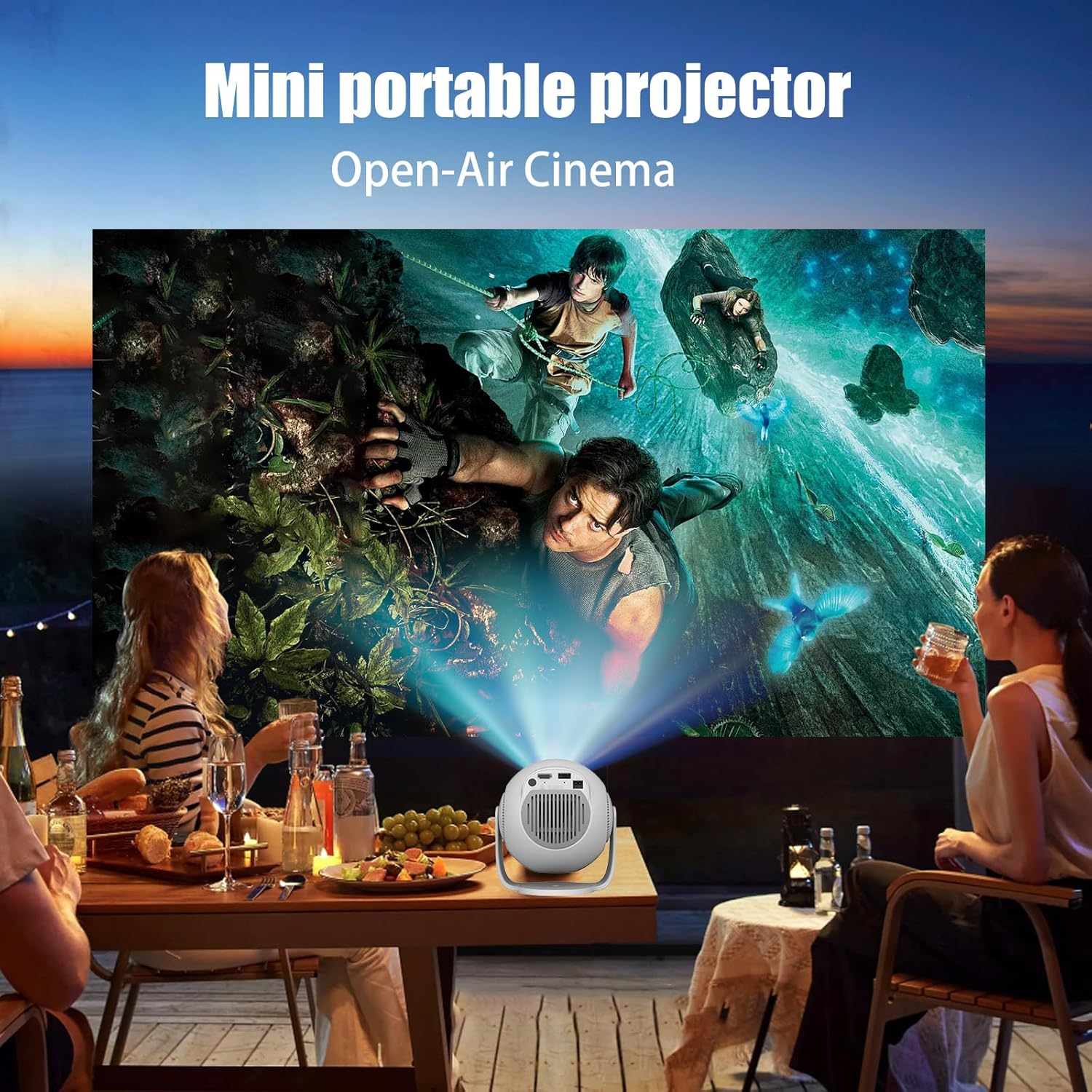 Mini Projector with 4K & 8K 1080FHD, Portable Projector with Android 14, 5G Wifi 6 and Bluetooth 5.4, 270&deg; Rotation, Smart Projector with HDMI/USB/DC, Automatic Horizontal Keystone Correction image number 4