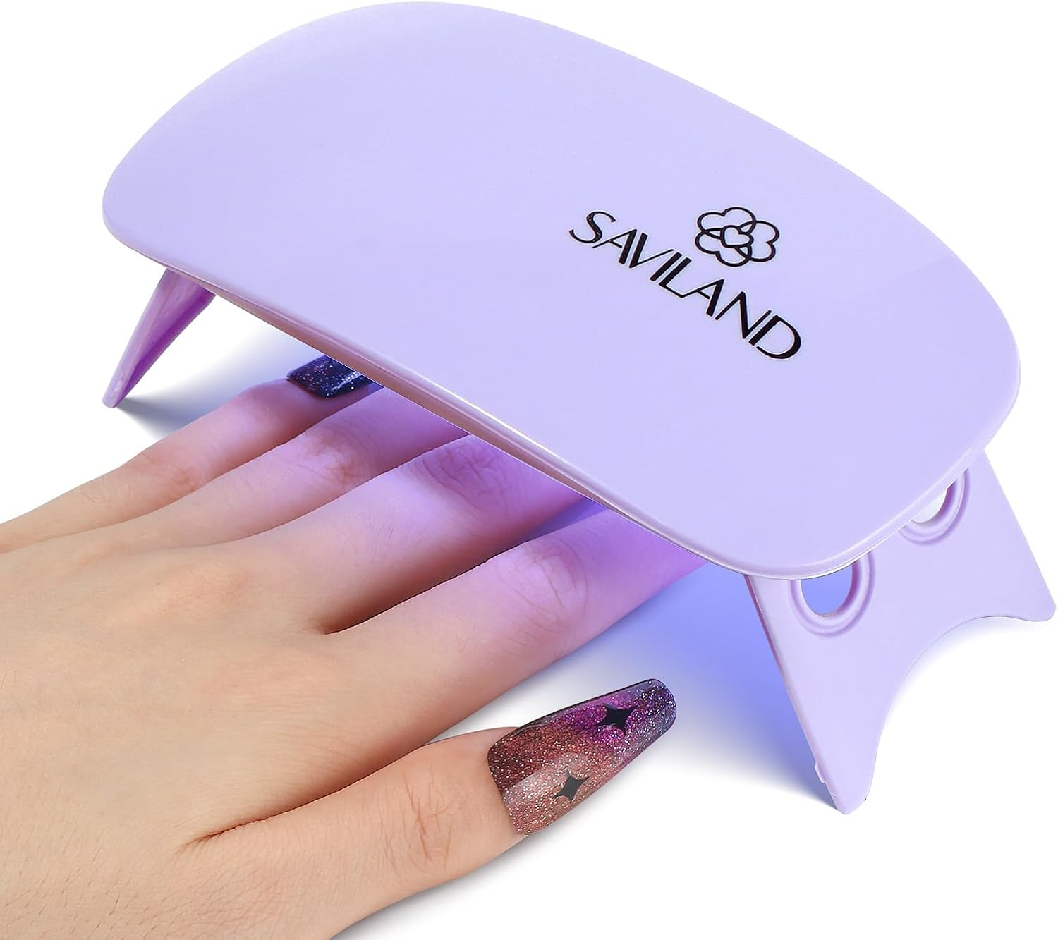 SAVILAND Nail Lamp for Gel Polish: 12W Mini Portable U V Light for Gel Nails Fast Curing Nail Light 2 Timers Gel Lamp USB Interface Gels Lamp Folding Design Personal DIY Home Traveling Use image number 4
