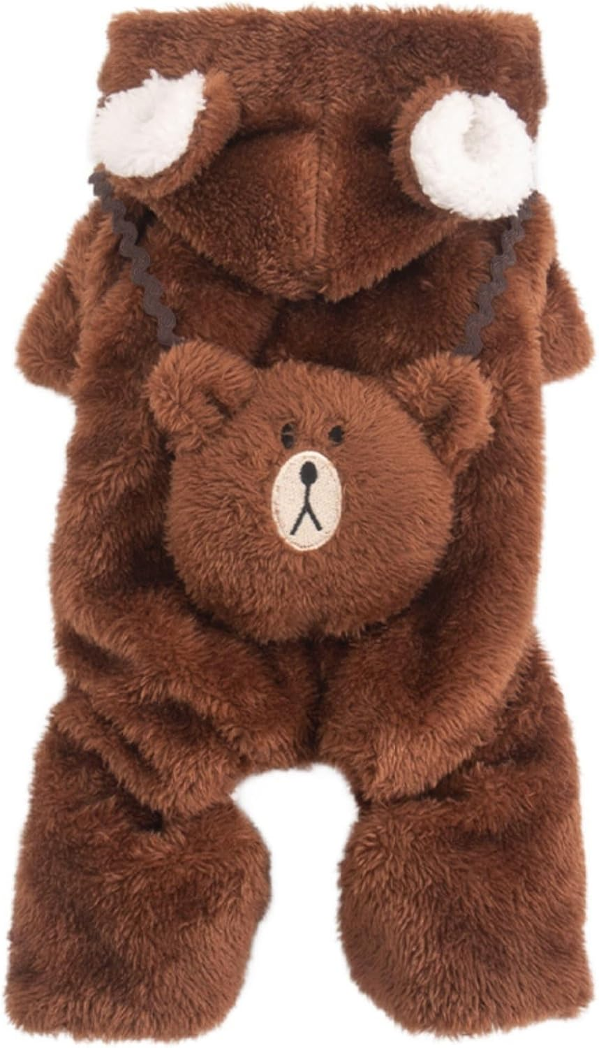 UOSIA Dog Winter Coat with Hood Long Sleeve Dog Sweater for Cold Weather Fleece Dog Thermal Bodysuit Dog Snowsuit for Small Medium Dogs