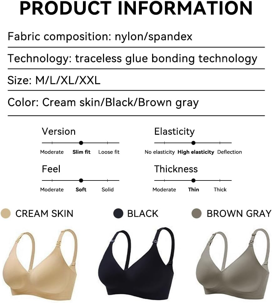 SANNIDHI&reg; Nursing Bras for Breastfeeding Ultra Comfort Seamless Maternity Bra, Natural Shape, Pregnancy Sleep Bralette, Nude, XXL image number 3