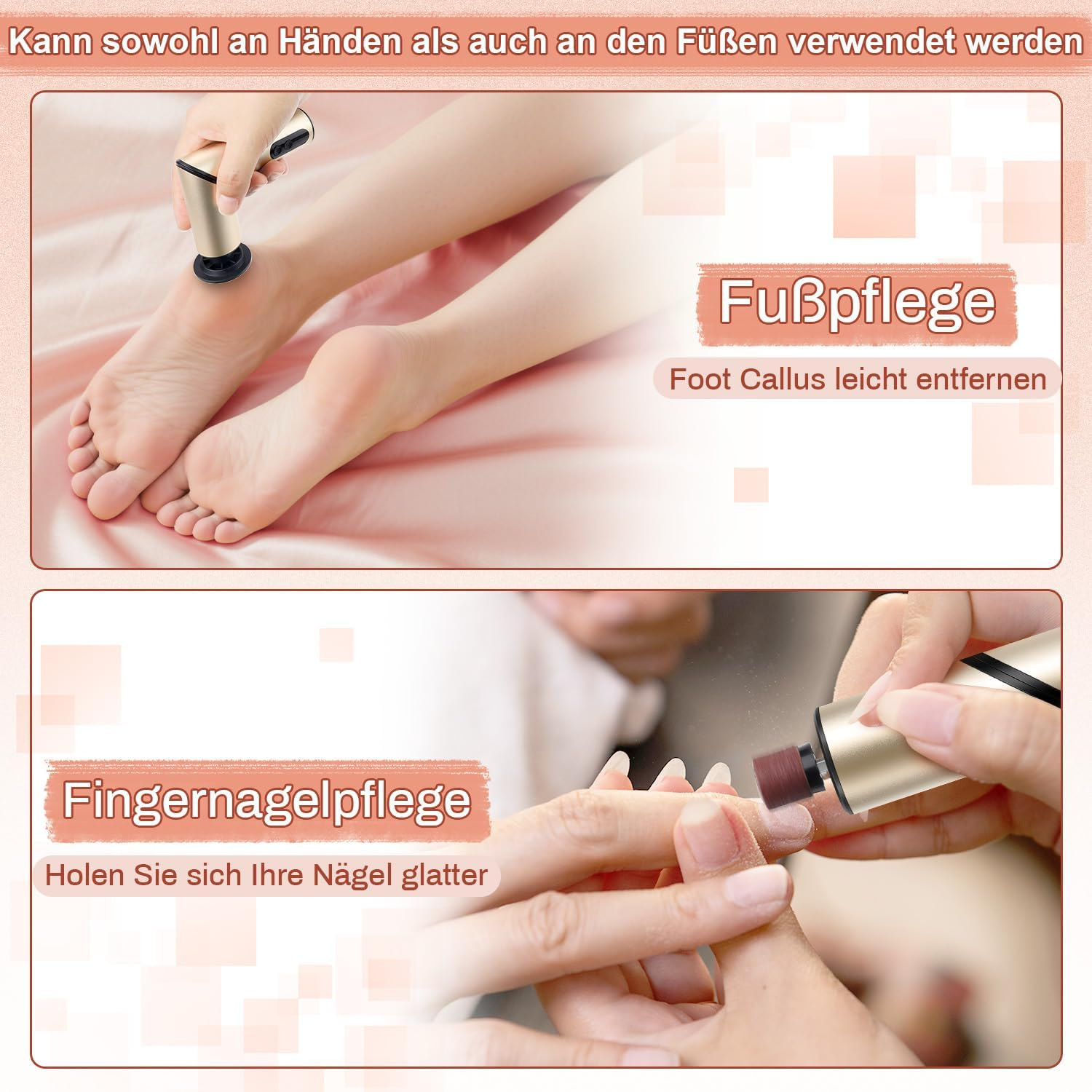 Electric Callus Remover, Electric Callus Remover, Foldable 2 in 1 with 80 & 120 Sandpaper, 9 Speeds Callus Removal, Foot Electric for Callus Removal, Cracked Heels image number 3