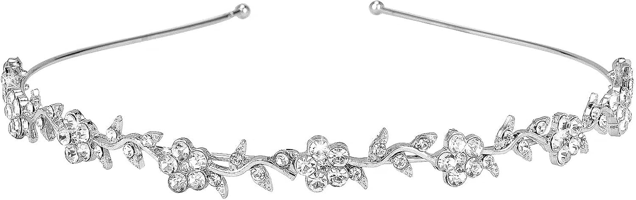 Whaleo Bridal Hair Accessories Wedding Bridal Jewellery Hair Accessories Silver Headband Women'S Elegant Headband Rhinestone Hair Accessories for Women Headband Women'S Glitter for Wedding Party image number 3