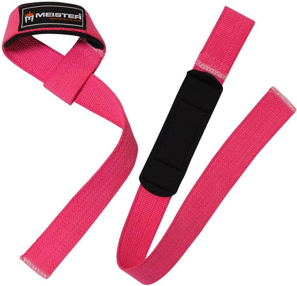 Meister Neoprene-Padded No-Slip Weight Lifting Straps for Grip (Pair) - Black image number 4