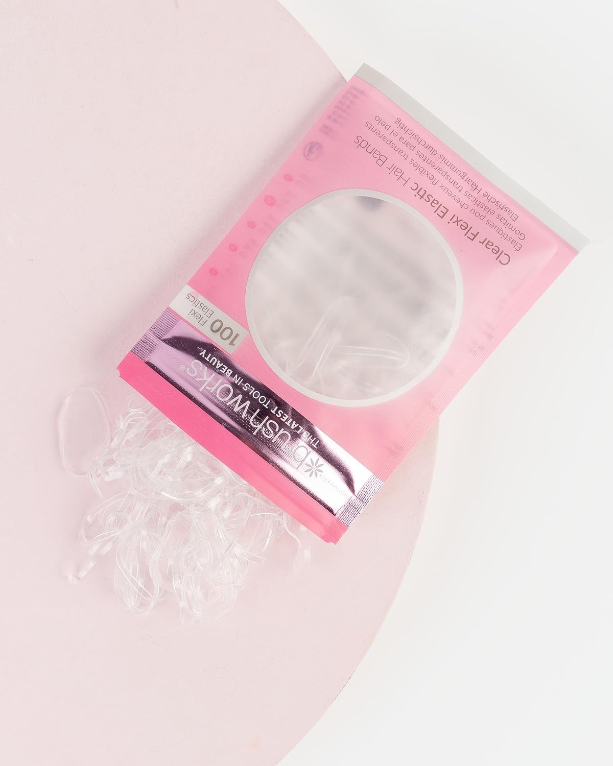 Brushworks Clear Flexi Elastic Hair Bands - 100 Pieces image number 5