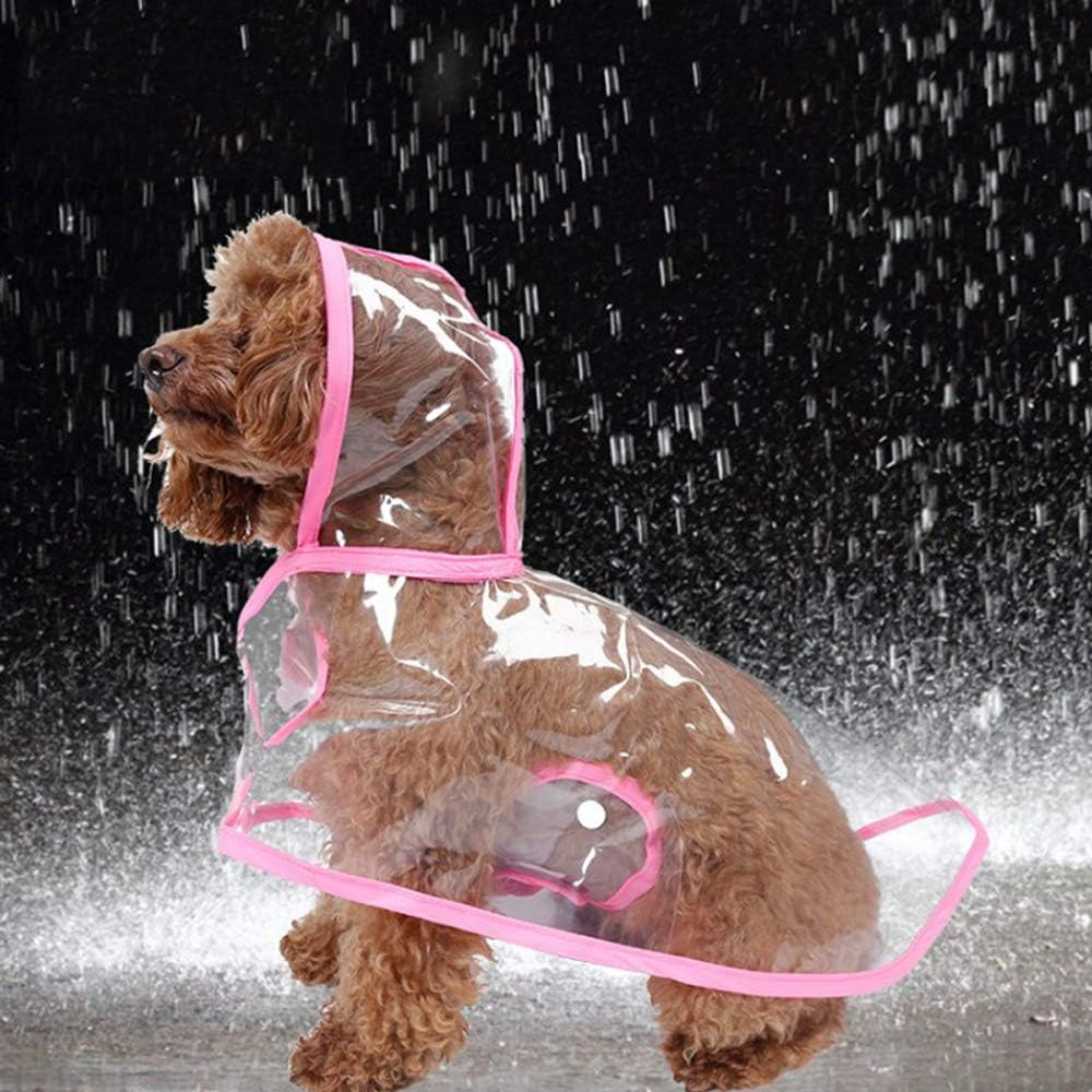 Pet Raincoatsmall Dog Waterproof Puppy Raincoat Coat Transparent Pet Dog Rainwear Clothes for Small Dogs/Cats(M White)