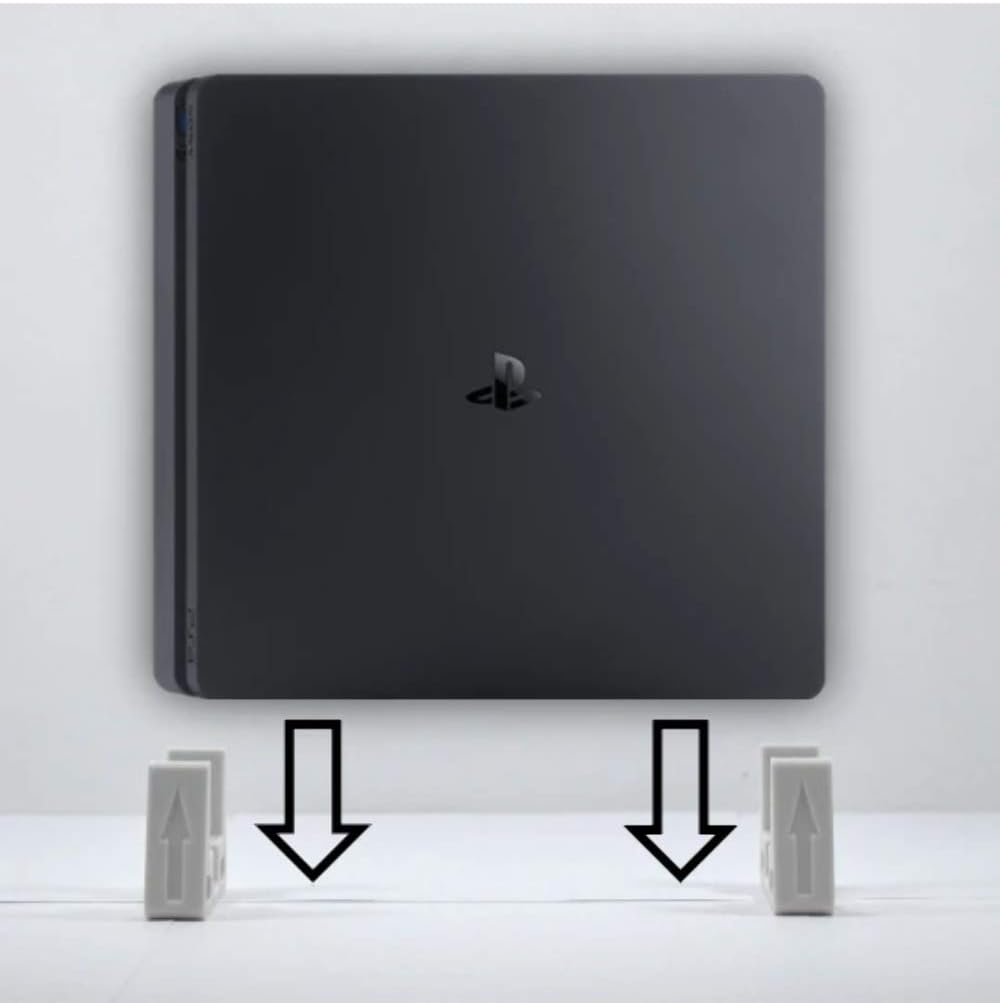 PS4 Slim Console Vertical Stand Adjustable, Diffrent Colours Available White - Black image number 2