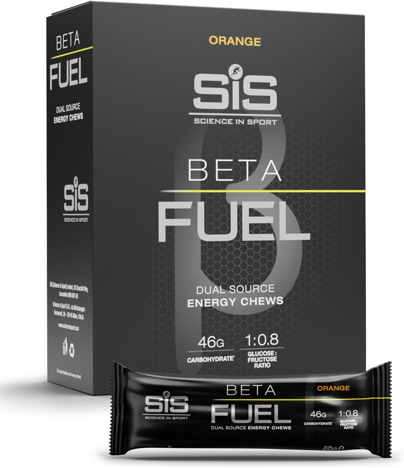 SIS Beta Fuel Dual Source Energy Chews - Vegan, High Energy Bar for Runners, Cyclists & Athletes Supports On-The-Go Endurance - Lemon Flavour, 60G, Pack of 6 image number 2