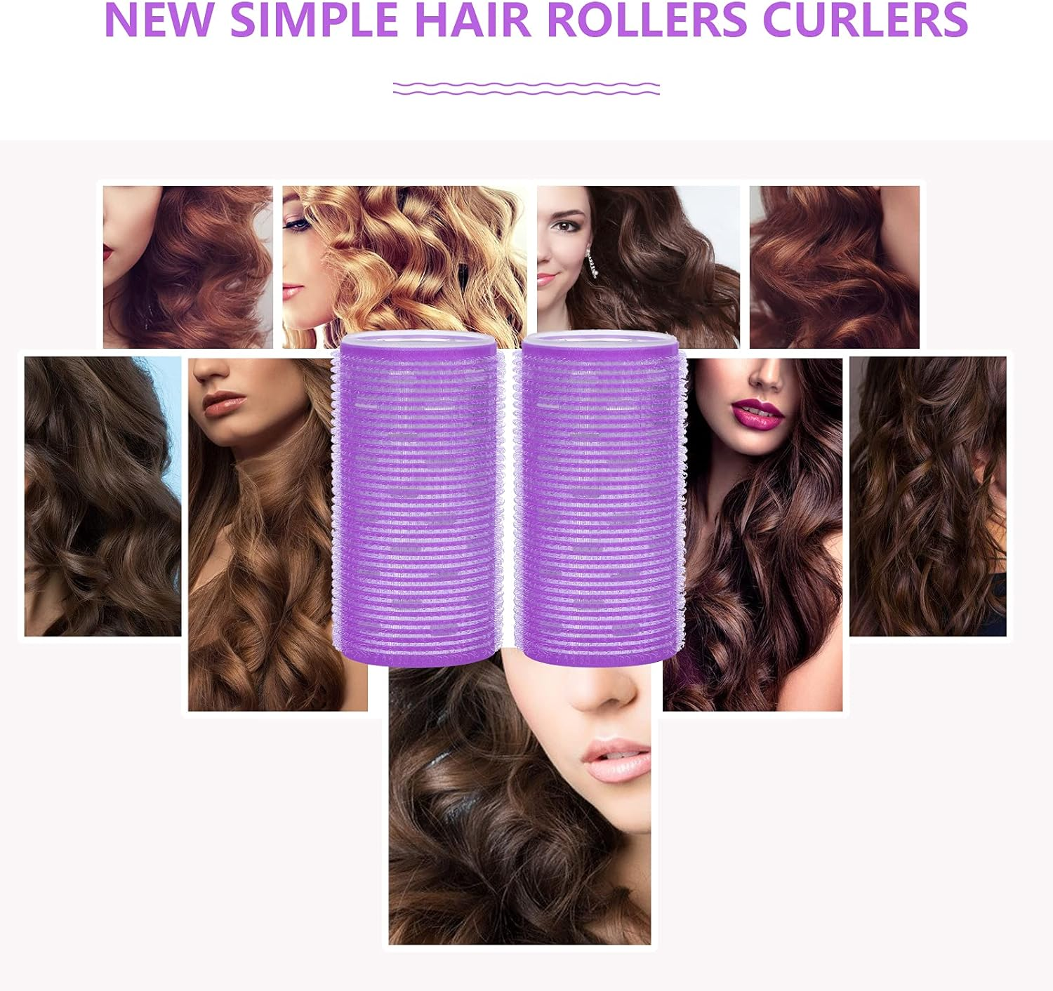 Kooingtech 2 X Large Curlers, Hair Rollers, Curlers, Self-Adhesive Curling Tools for DIY Curly Hairstyle image number 5