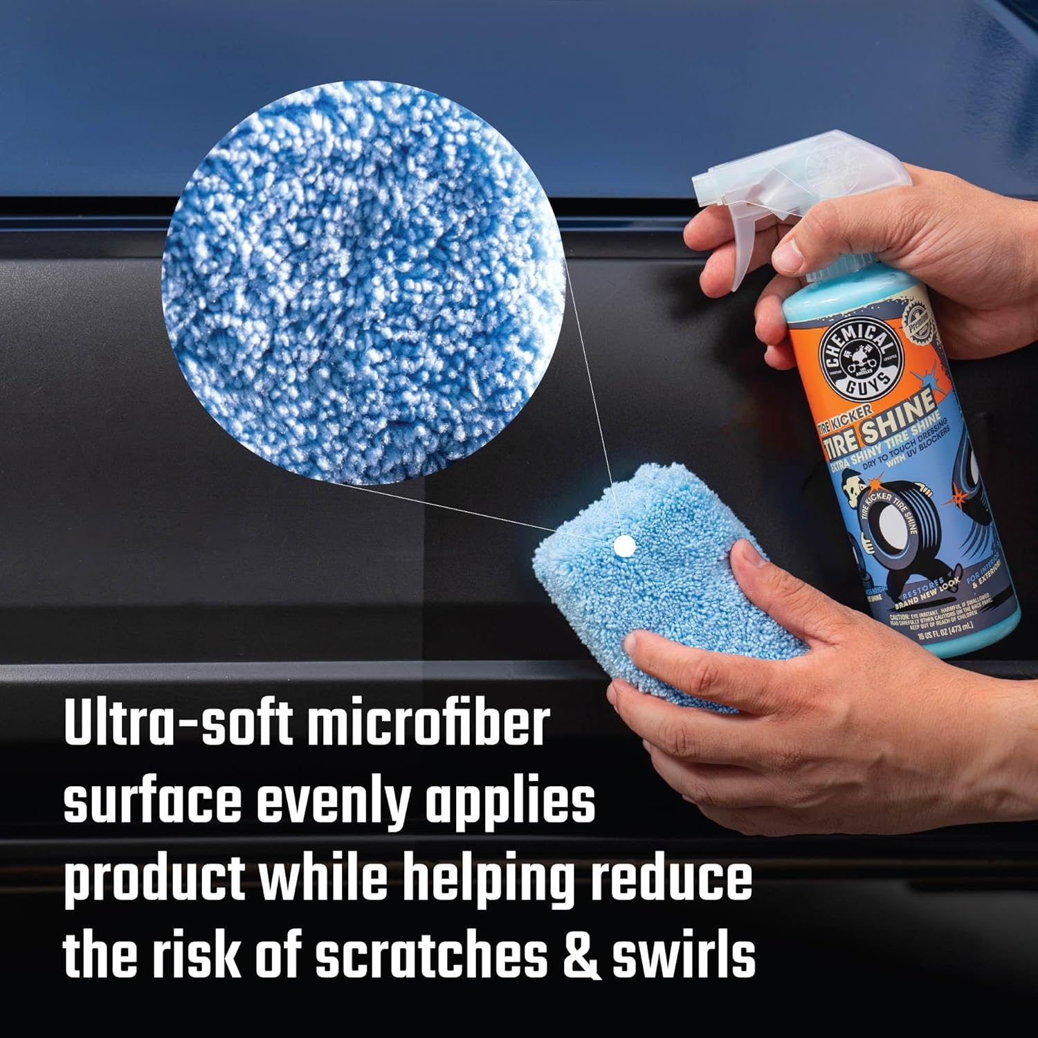 Chemical Guys MIC_292_02 Premium Grade Microfiber Applicator, Blue (Pack of 2) image number 3