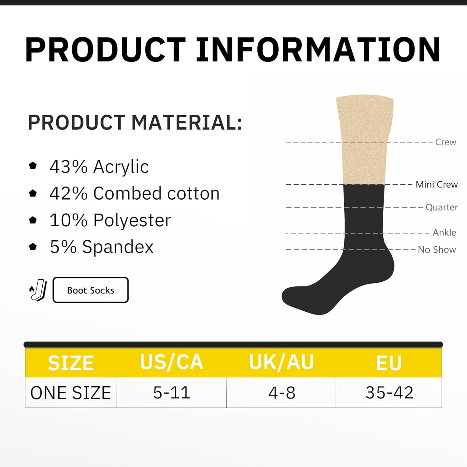 CLOSEMATE Womens Thick Full Cushioned Thermal Warm Boot Socks for Winter 3 Pairs image number 4