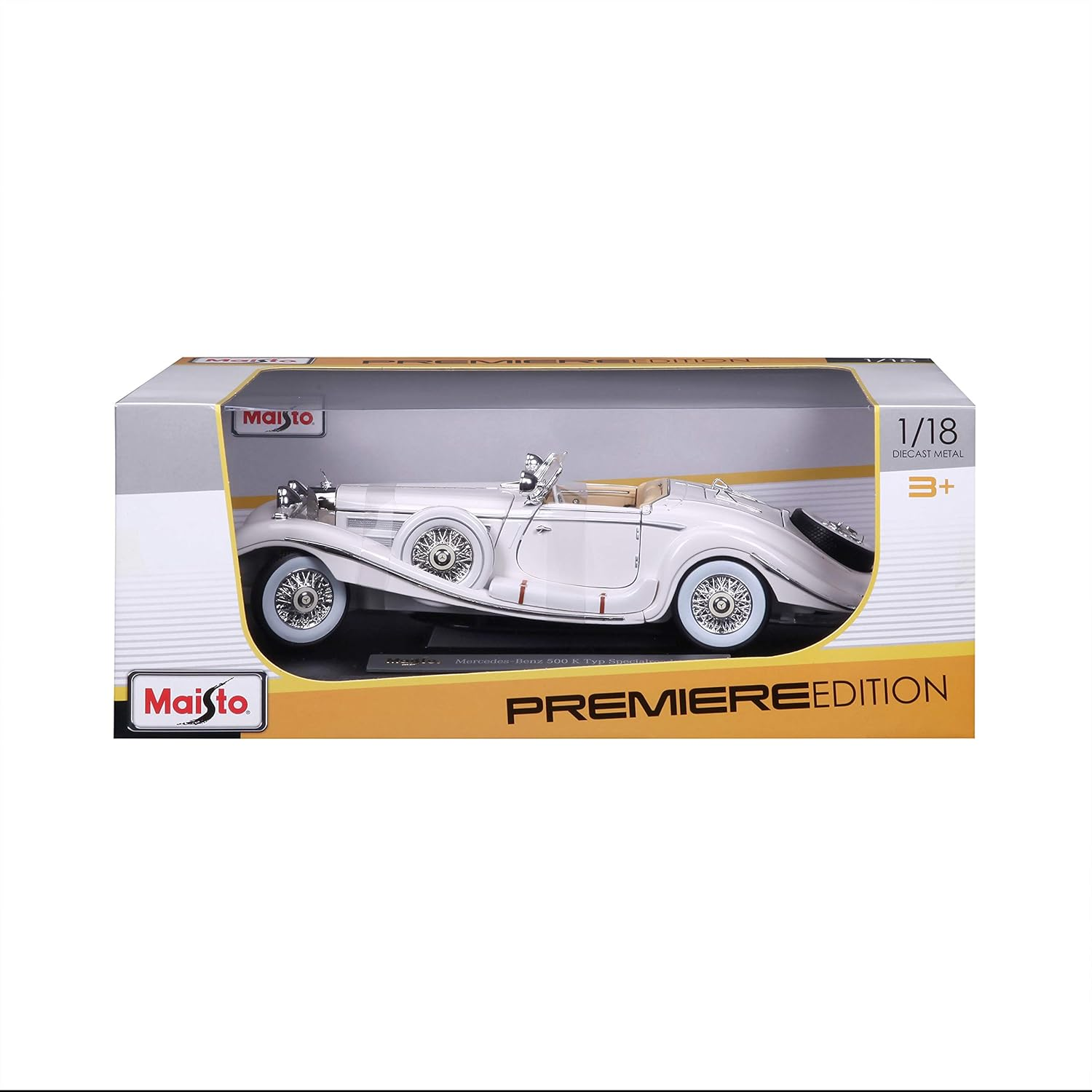 Maisto 1:18 Scale 1936 M-B 500 K Type Specialroadster Diecast Vehicle image number 5