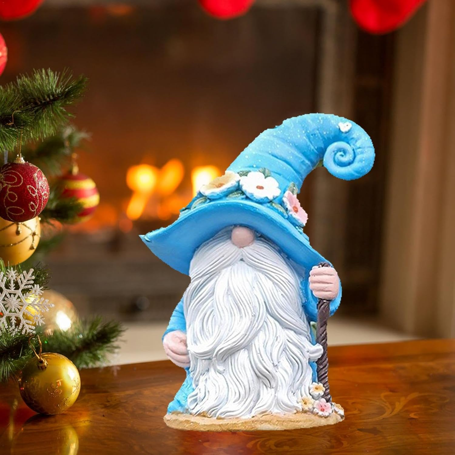 Gnomes Decorations for Home, Coffee Shop Counter Resin Decor, Handmade Faceless Whitebeard Dwarf Farmhouse Figurine Gnome for Home Kitchen Coffee Station Table Shelf image number 5