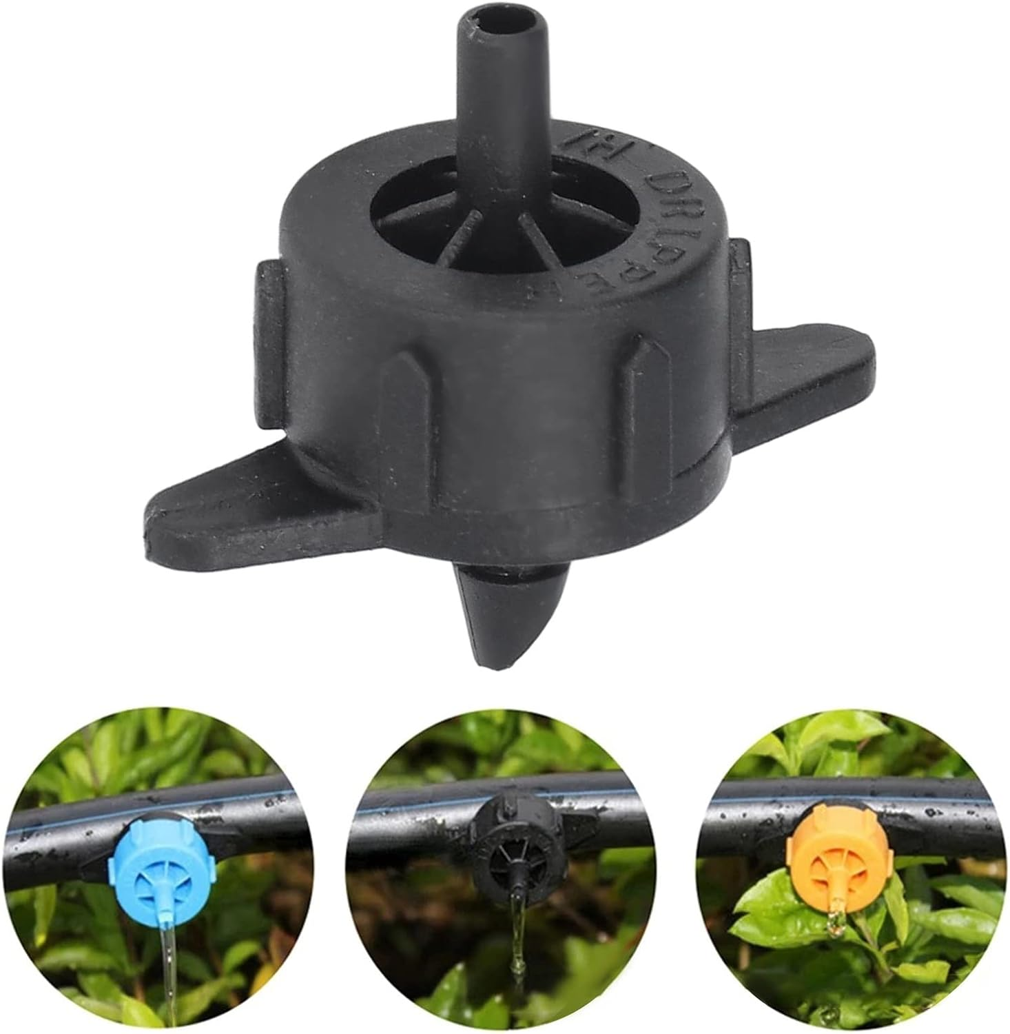 100Pcs 4Mm Pressure Compensation, Drippers Automatic Irrigation Equipment Uniform Flowing PP Irrigation Watering Dripper Emitter Irrigation System Accessories Garden Supplies (4L Black) image number 5