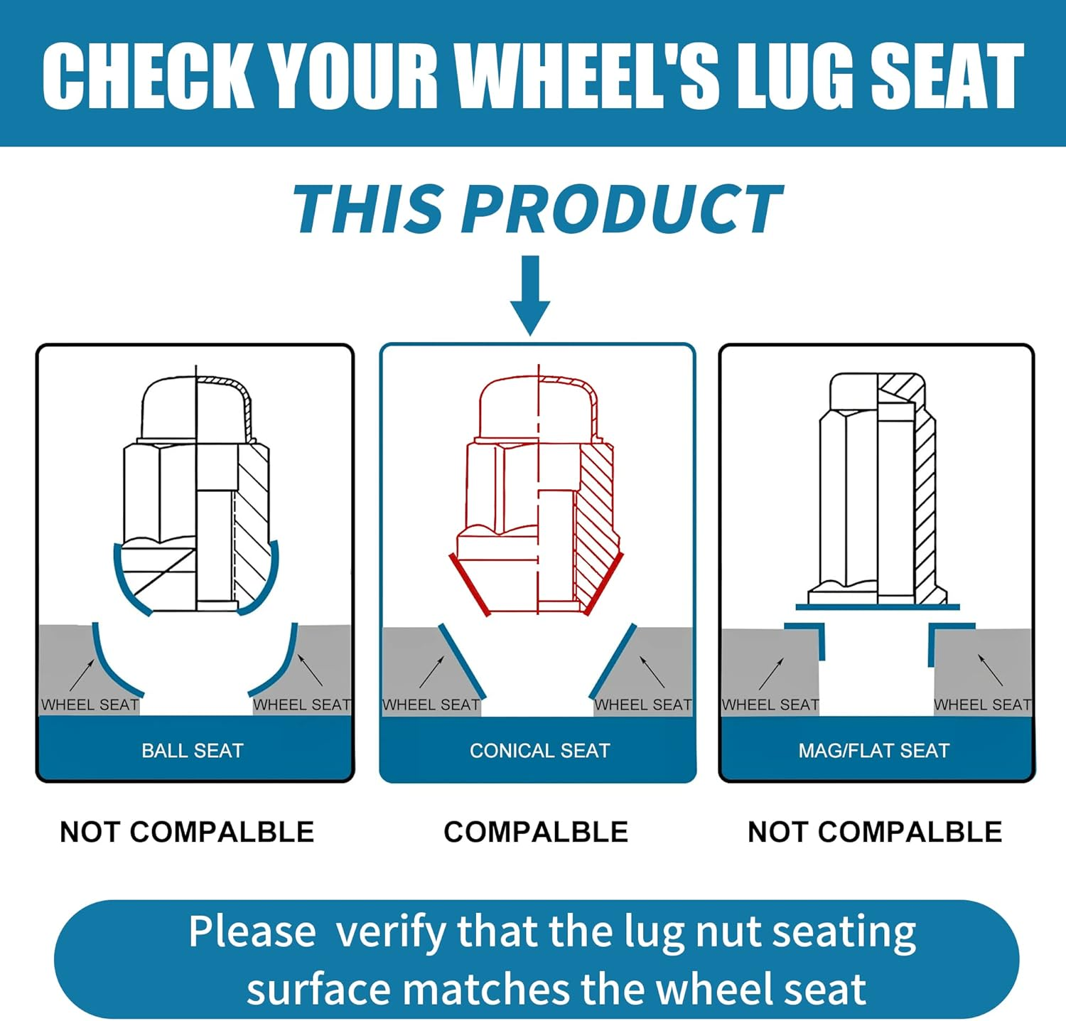 Gaemi M12X1.25 Lug Nuts,20 PCS Chrome Closed End Bulge Acorn Wheel Lug Nut for Aftermarket Wheels,3/4 Inch Hex image number 1