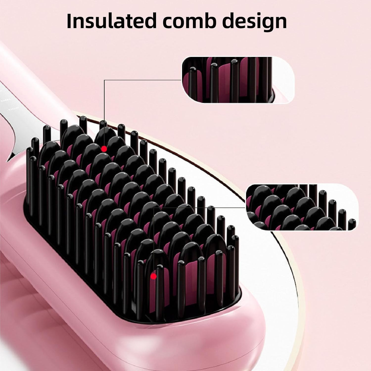 Cordless Hair Straightening Comb Heated Negative Ions Quick Heating Hair Straightener Brush Portable Design for Home and Travel