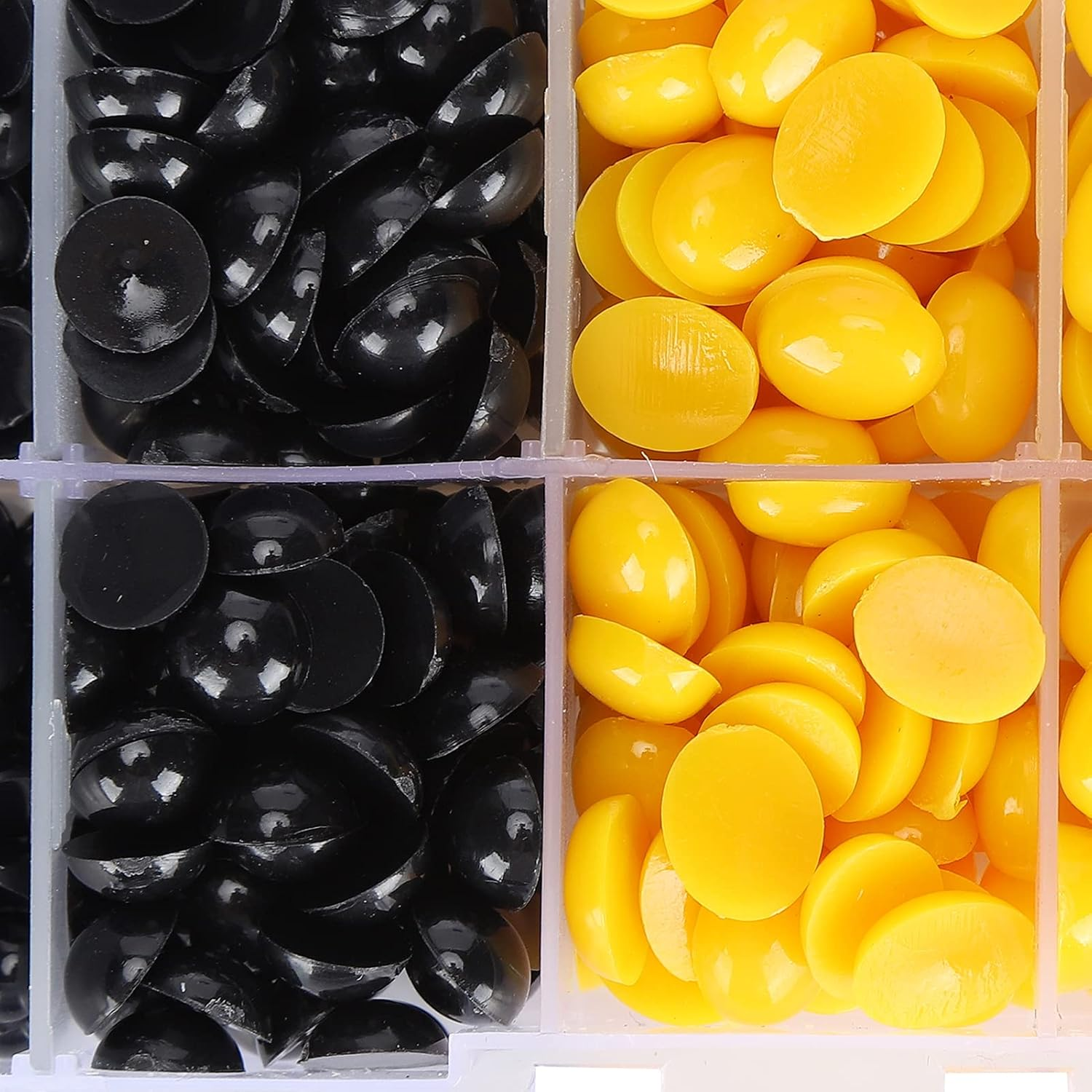 RIZGHWOY Teddy Bear Eyes Noses, Practical Convenient Toy Eyes Noses Wear-Resistant for Teddy Bears for Hand Puppets for Stuffed Animals for Puppet Crafts (580 Pieces per Box (Yellow)) image number 2