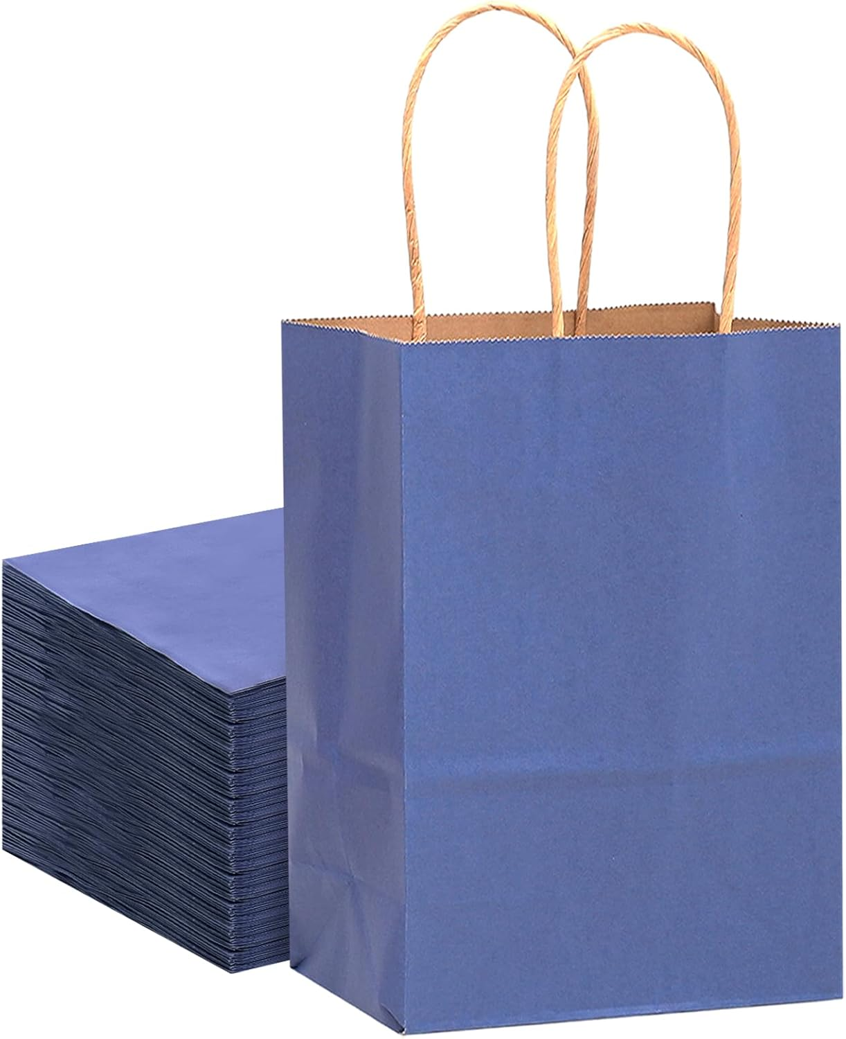 Gcardist 32 Kraft Bags 21X15X8Cm with Handles Small Gift Party Bags Purple Shopping Treat Bags Multiple Uses（8.3X6X3.2Inch Small Size） image number 2