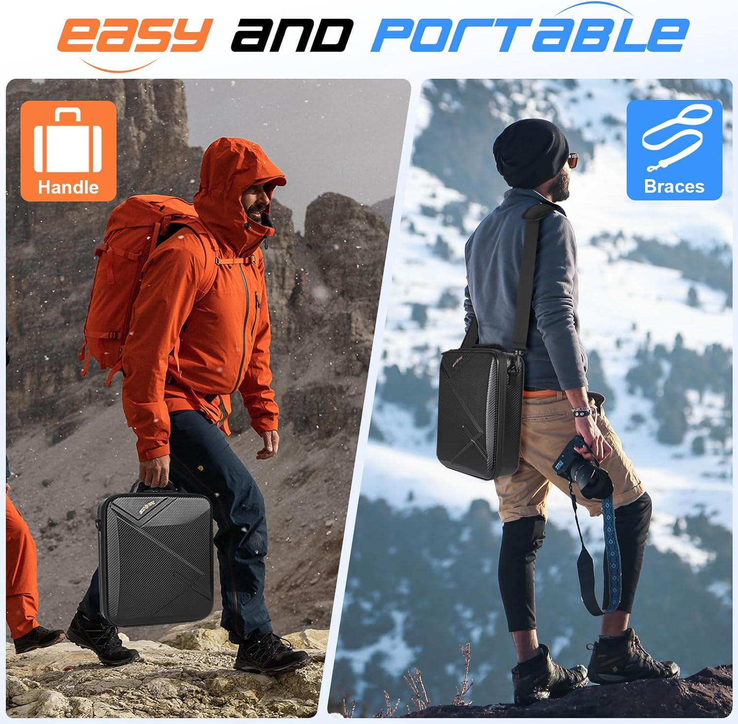 Starlink Mini Travel Case for RV Camping, Portable Waterproof Storage Bag with Shoulder Strap, Fits Starlink Mini Accessories and Pipe Adapter (Before May 2025) image number 4