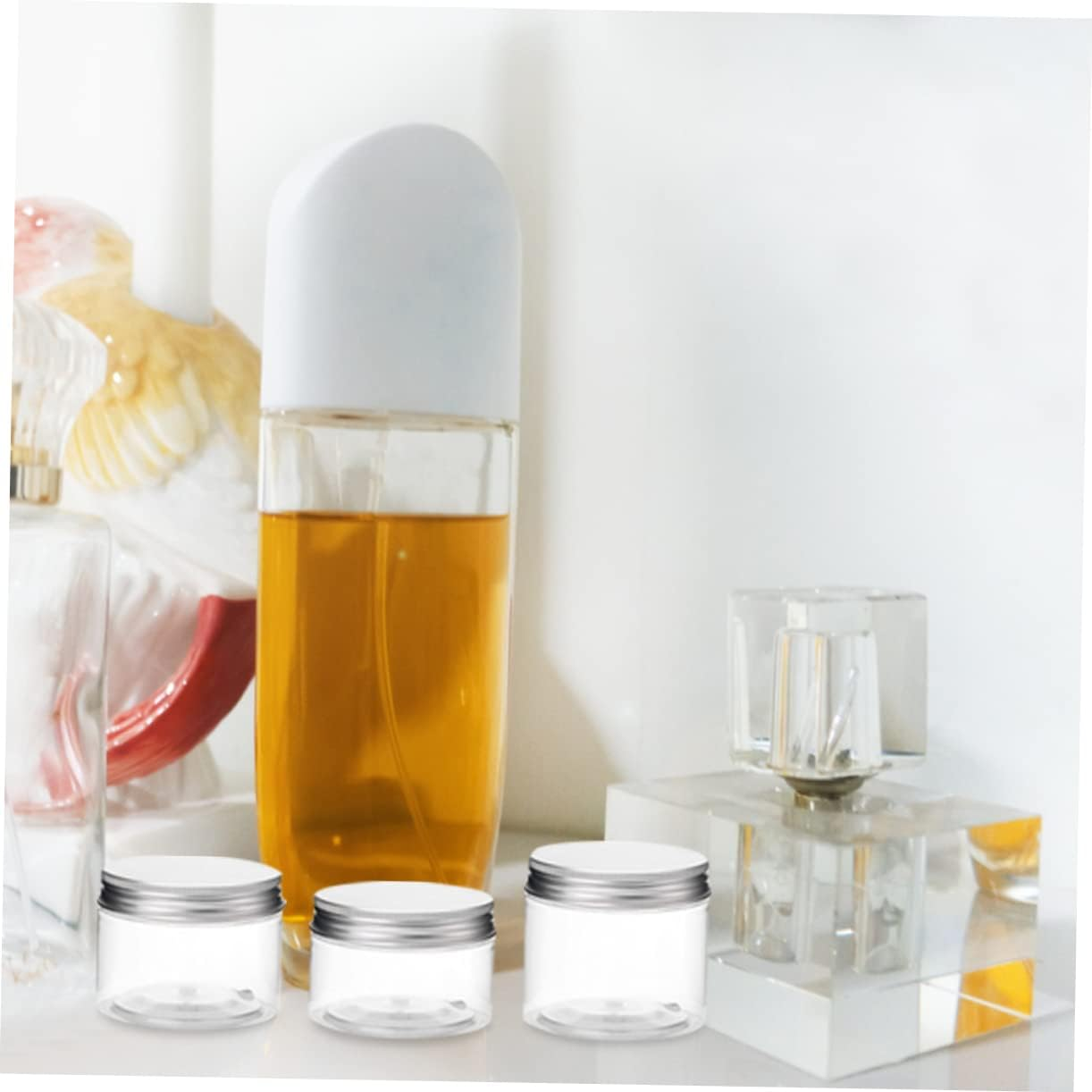 WRITWAA 3Pcs Plastic Screw Lotion Jars round Creams Containers for Cosmetic Storage and Hand Use image number 2