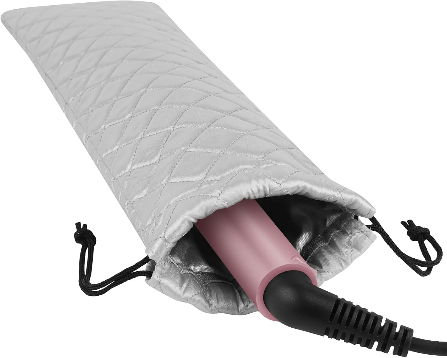 AMIJEAL Heat Resistant Hair Tools Storage Bag Portable Travel Drawstring Organizer Cover Pouch for Curling Iron, Flat Iron, Hair Straightener and Other Styling Tools(16" X 4.3")