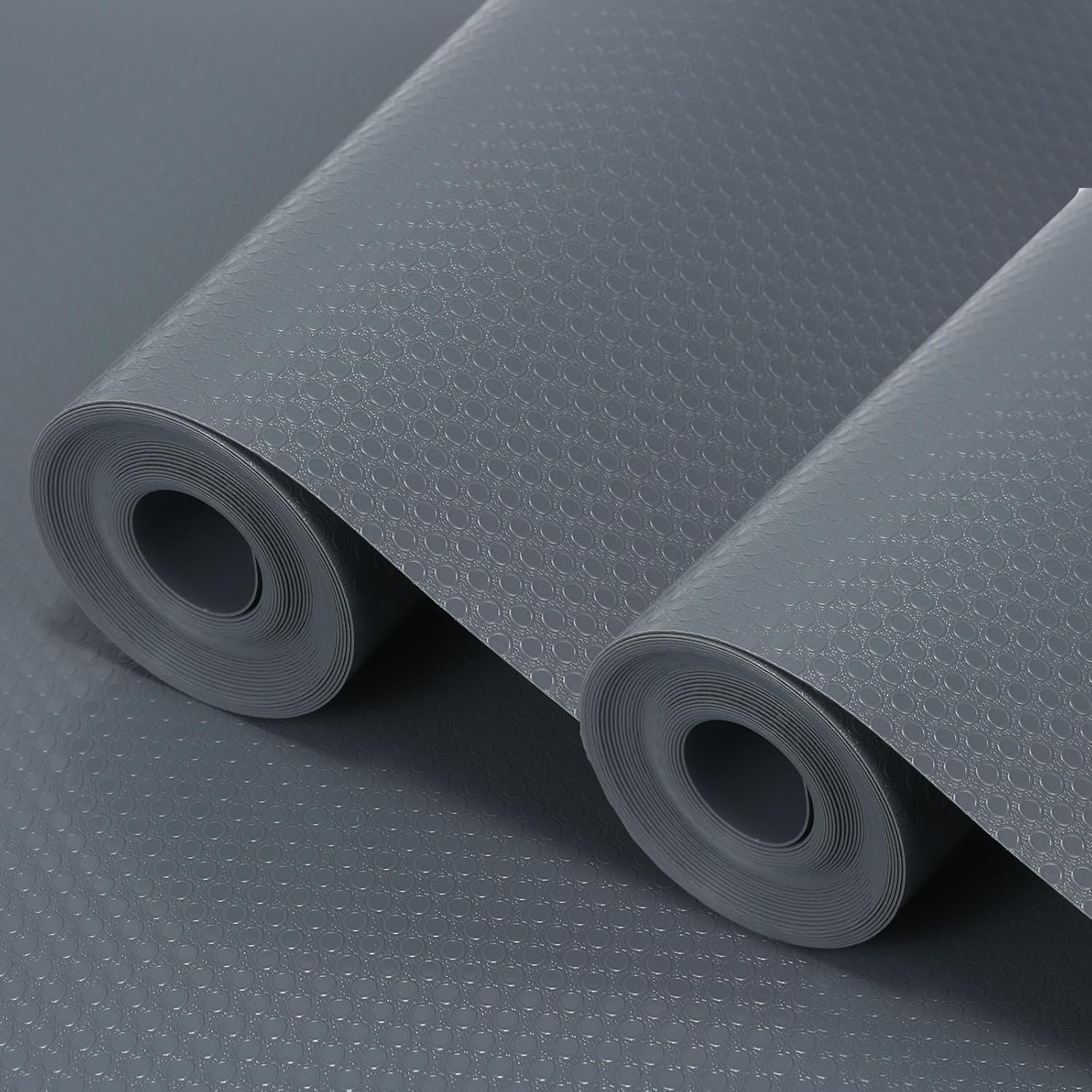 Shelf Liner 44.5Cm X 5M, Yiaxoyia Non-Slip Oil-Proof Cabinet Paper Drawer Liner for Kitchen Cabinet, Refrigerator, Shelves, Storage, Desks, Washable & Non Adhesive (Grey Dots Pattern 2 Roll)