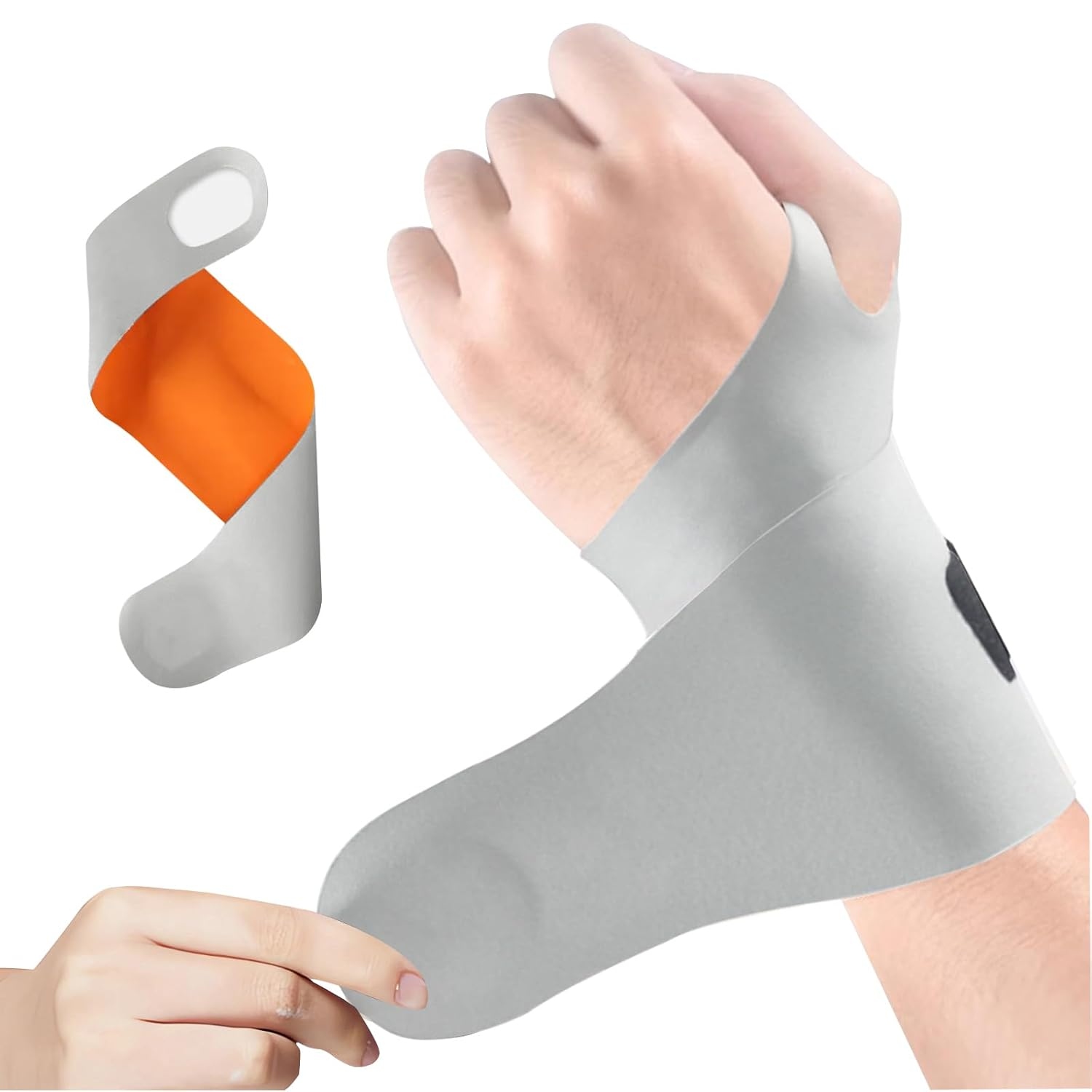 Wrist Supporter Attached Tendon Shaft Joint Protection Thumb Supporter Pressure Control Base of Thumb Supporter Protection Prevention of Injury Wrist Supporter Ultra-Thin, Lightweight Sweat-Absorbing Fast Drying Sports Housework Childcare Computer/Smartphone Operation Unisex (1, Black)