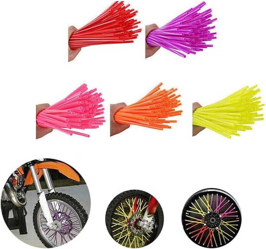 AIMALL 72Pcs Wheel Spoke Wrap Sleeves Mountain Bike Bicycle MTB Wraps Skins Covers - 9.45" Length, 0.24" Dia, Enhances Appearance & Protection