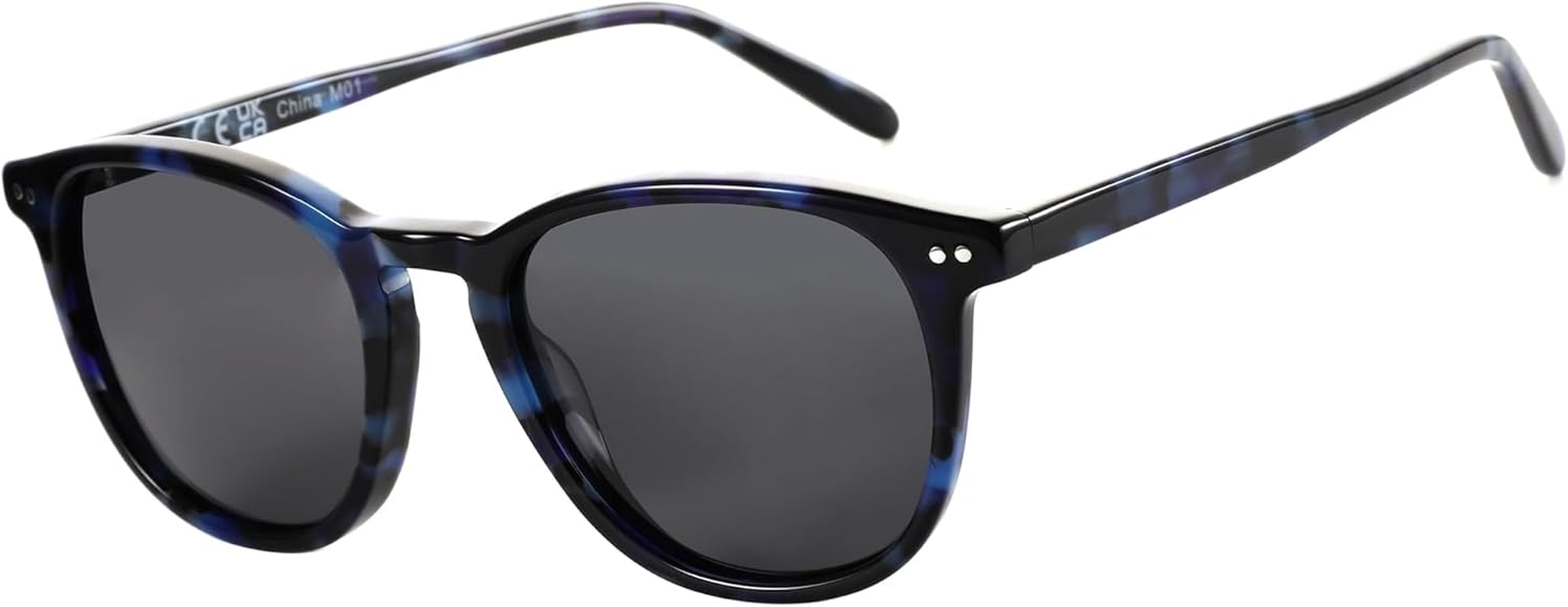 ZENOTTIC Polarized round Sunglasses for Men Women Trendy Shades UV400 Protecion Classic Circular Acetate Sun Glasses