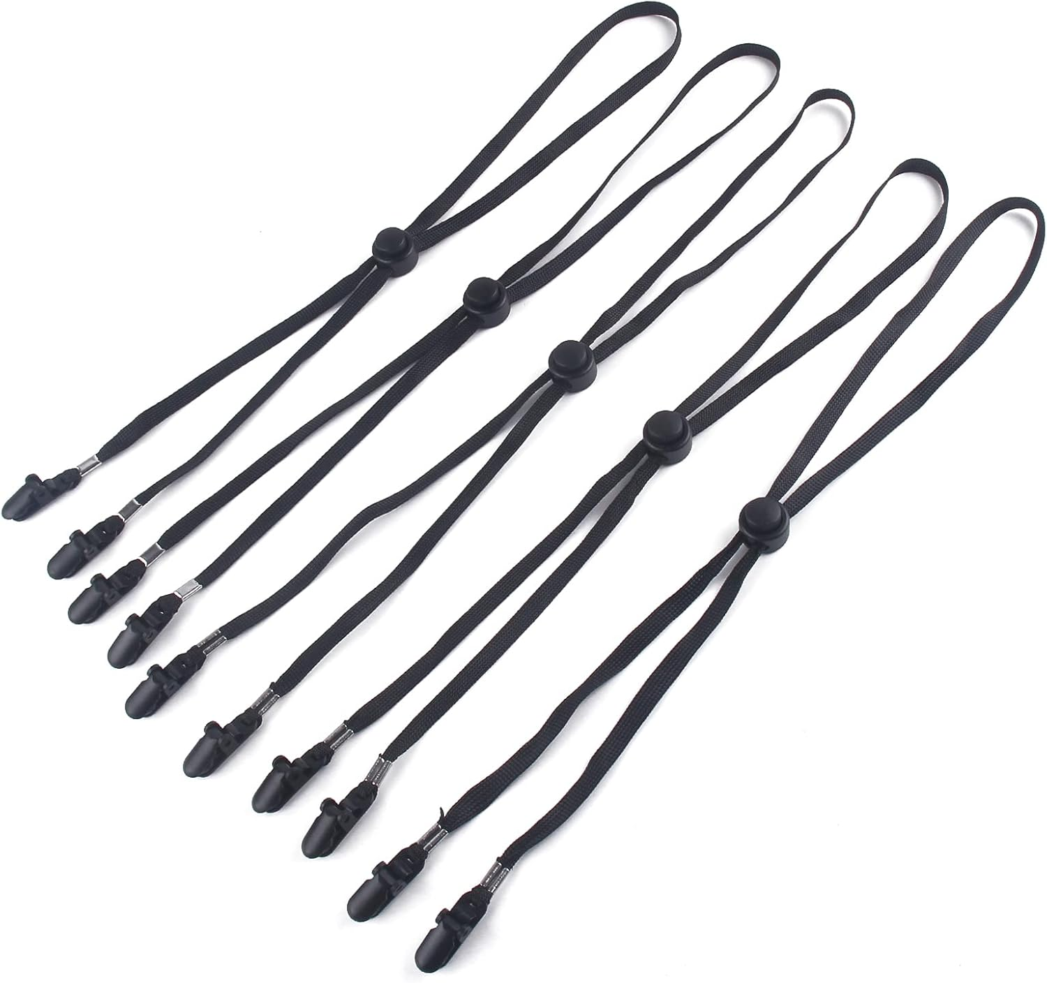 5 Pieces Adjustable Hat Clips - Windproof Cap Anti-Loss Strap with Chin Cord for Travel, Golfing, Fishing