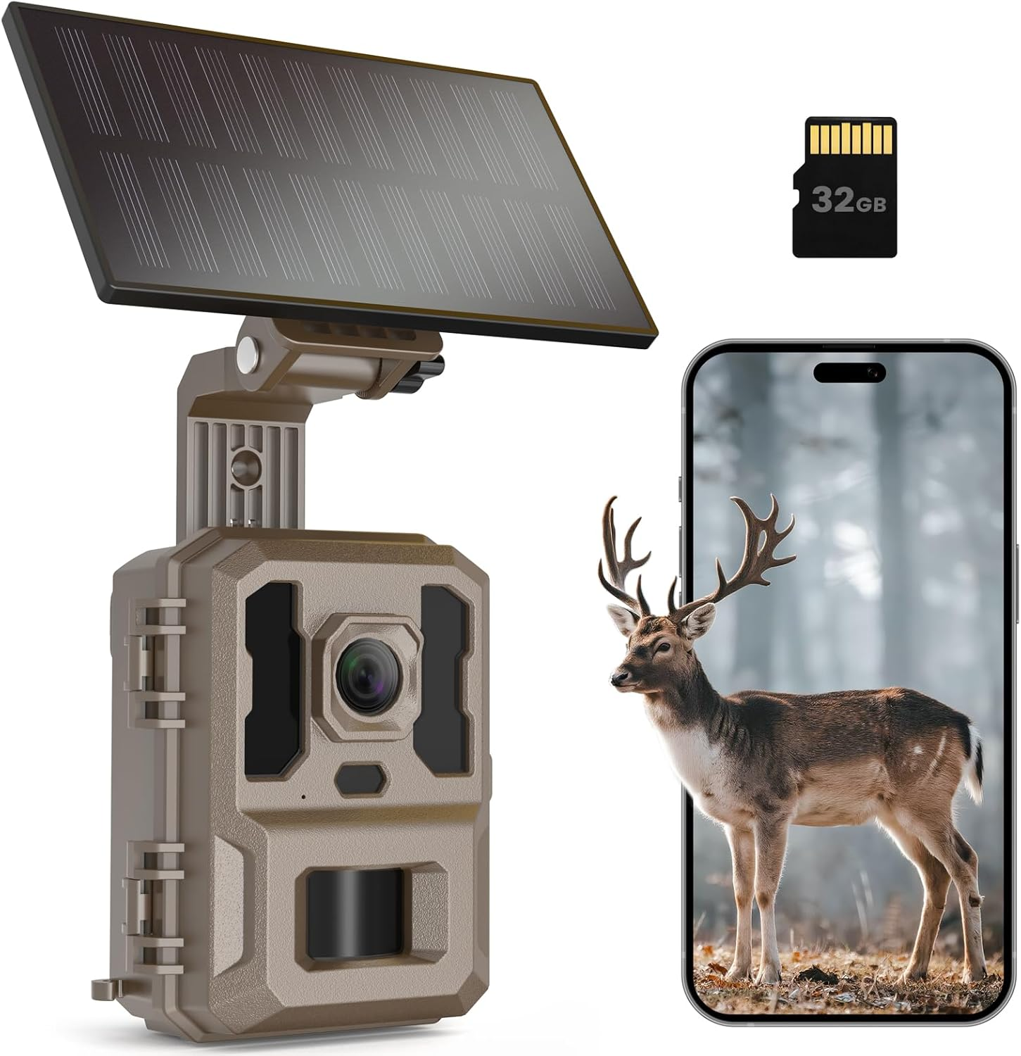 Misstech 4K UHD Solar Trail Camera &ndash; 0.1S Motion Trigger to Capture Fast Animals, Wildlife Monitoring & Game, 64MP/4K Clear Night Vision, No Monthly Fee, App Control, IP66, with 32GB SD Card image number 3