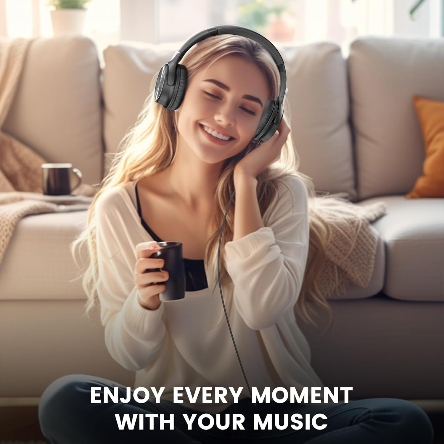 Cowyawn USB C Headphones Wired, over Ear Headphones with Microphone, Volume Control, HD Stereo Sound, Foldable Lightweight Headphones for Adult/Teens/Chromebooks/Laptop/Computer/Tablets/Travel (Black) - Silver image number 6