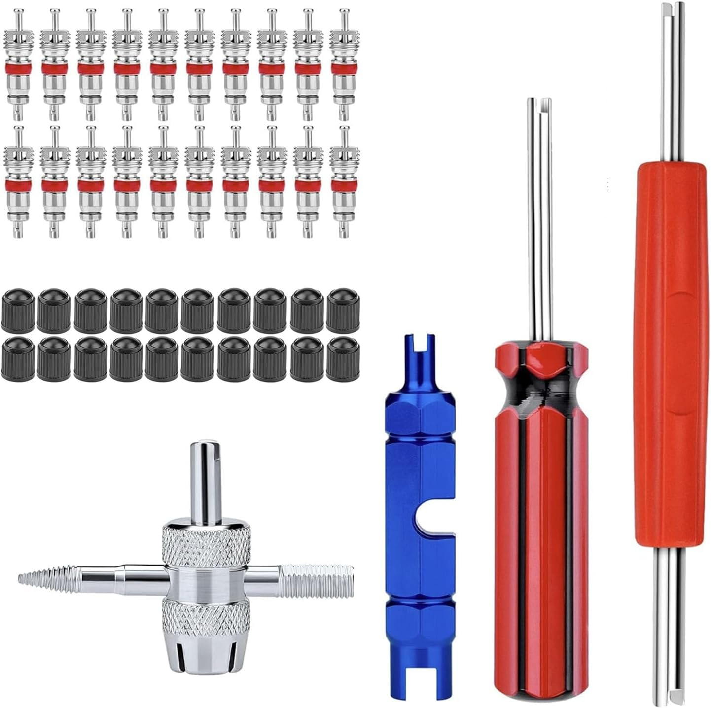 44Pcs Tire Valve Tool, Installation Tools Tire Pullers Tire Valve Core Tool Kit, Electric Vehicles, Bicycles, Motorcycles Tyre Repair Kit image number 1