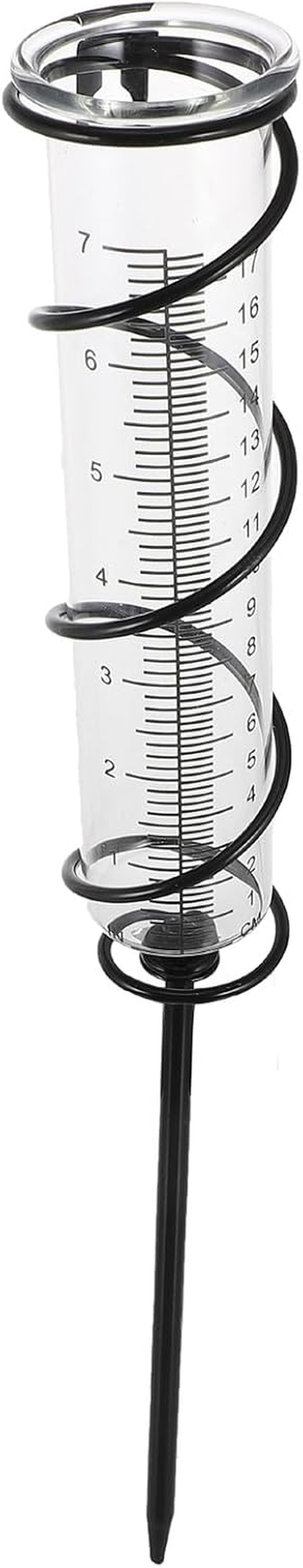 UKCOCO Cast Iron Spiral Rain Gauge with Glass Tube for Garden Lawn Outdoor Use Easy Stake Design for Accurate Rainfall Measurement and Decorative Water Collector image number 4